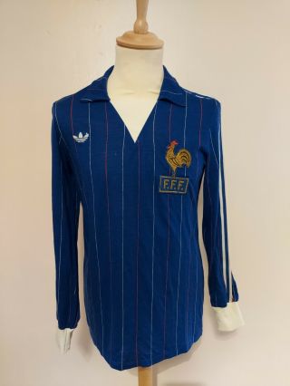 Rare Authentic Match Worn 1980 - 1984 France Home Shirt Maillot Ventex Medium Vgc