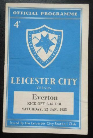 Leicester City V Everton - 1954/55 Division 1 - Rare Postponed Fixture 22/01/55