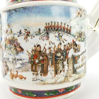 Rare Vintage Sadler Porcelain Twelve Days of Christmas Teapot Holiday 2
