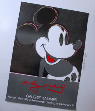 1982 ANDY WARHOL MICKEY MOUSE GERMANY EXHIBITION POSTER EX,  VERY RARE 2