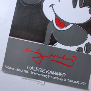 1982 ANDY WARHOL MICKEY MOUSE GERMANY EXHIBITION POSTER EX,  VERY RARE 3