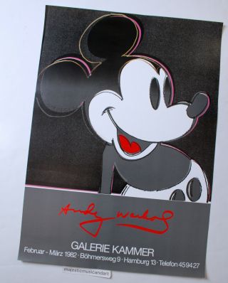 1982 ANDY WARHOL MICKEY MOUSE GERMANY EXHIBITION POSTER EX,  VERY RARE 4
