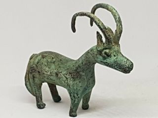 Rare Ancient Roman Bronze Statue Of Animal Goat 1,  500 - 500 Bc 230gr 120 Mm