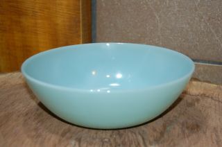 Antique Rare Art Deco Fire King Turquoise Blue Glass Vegetable Serving Bowl