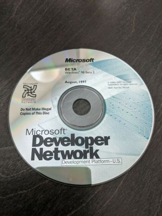Ultra Rare: Microsoft Windows 98 Codename Memphis Beta 2 Build (msdn)