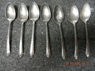 Vintage 1940 Wm Rogers & Son Is Exquisite Silverplate Flatware 7 Spoons