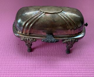 Bristol Silver By Poole Roll Top Butter Dish Antique Vintage Silver Plate