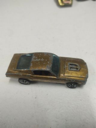 Vintage 1967 Hot Wheels Redline Custom Mustang Hk Early Tm Base Rare Gold Ohs