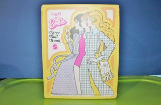 Vintage Mattel Mod World Of Barbie Three Doll Trunk 1974 Made In U.  S.  A.  7900