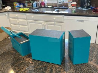 Snap On Tools Turquoise Mini Top Bottom And Side Tool Box’s Rare Color Stunning 5