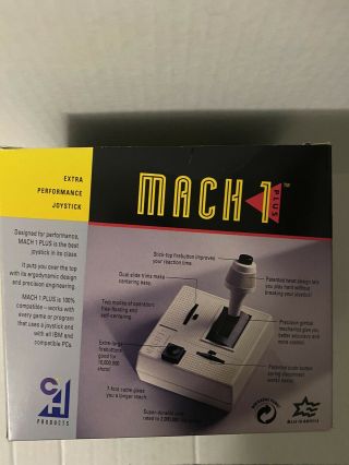 CH Products Mach I 1 Plus Analog Joystick w/ Box & Manuals Vintage Rare 3