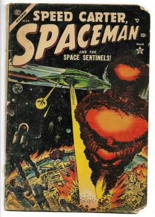 Spaceman Speed Carter Vol 1 4 March 1954 Atlas Comics,  Rare Golden Age 1.  8