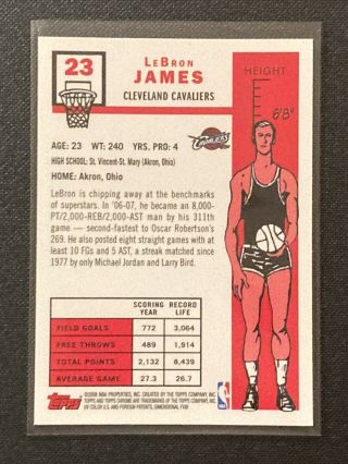 2007 - 08 Topps Chrome Lebron James 1957 - 58 Variation Rare Cavs Lakers 23 2