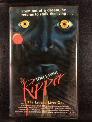 Oop Rare 1985 Tom Savini As The Ripper Vhs Big Box Tape United Home Video Horror