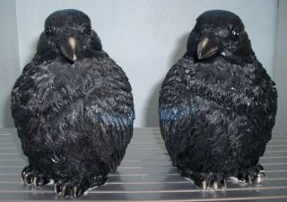 Rare Ravens/crows Bird Decorative Bookends Book End Set; Gothic,  Edgar Allan Poe