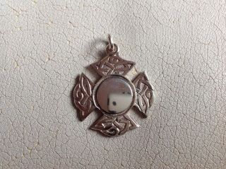 Not Engraved Irish Sterling Silver Fob Medal Hallmarked Dublin Celtic Design