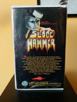 Sledgehammer VHS Rare Horror Movie 1983 World Video Pictures Slasher Clamshell 4