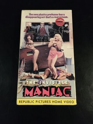 The Invisible Maniac Vhs 1990 Horror Noel Peters Republic Rare Vintage Cult