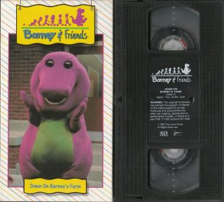Barney & Friends Down On Barneys Farm 1993 Vhs Tape Rare Oop Purple Dinosaur