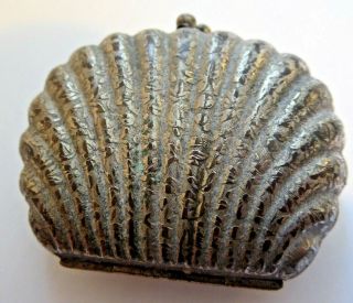 Antique Silver Plated Shell Shaped Coin Purse