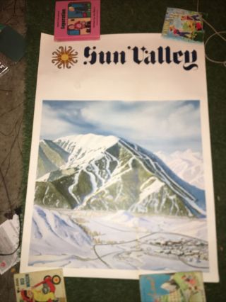 Hal Shelton Vintage 1960’s Sun Valley Ski Poster Very Rare