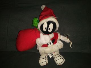 Warner Brothers Rare Plush Marvin The Martian & K - 9 Santa Christmas Collectible