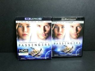 Passengers (4k Uhd,  3d,  Blu - Ray,  Digital,  2017) W/ Oop Rare Slipcover.  Ultra Hd