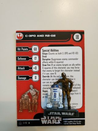 C - 3po And R2 - D2 - 05 Star Wars Miniatures » Alliance And Empire Rare