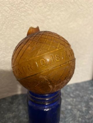 Rare Bogardus Glass Target Ball - Amber,  Patd Apr 10 1877