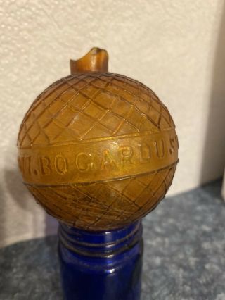 Rare Bogardus Glass Target Ball - Amber,  Patd Apr 10 1877 2
