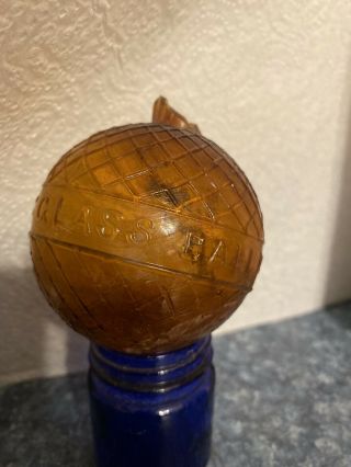 Rare Bogardus Glass Target Ball - Amber,  Patd Apr 10 1877 3
