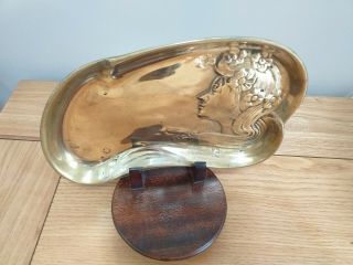 Antique Brass Art Nouveau Lady Pin Card Tray (last Time Of Listing)