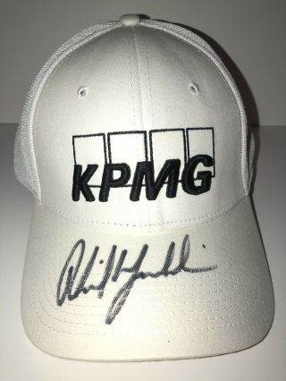 Phil Mickelson Signed Autographed Kpmg White Hat Rare Jsa N36719