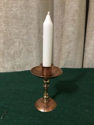 Arts And Craft Vintage Copper And Brass Small Candlestick