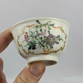 Chinese Antique Porcelain Tea Bowl 18th Century Famille Rose - Fine Qing