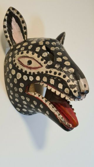 Vintage Mexican Festival Animal Mask Wood Carved Folk Art RARE Foreign Traders 2