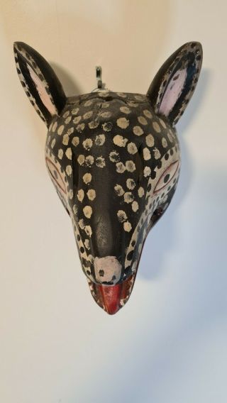 Vintage Mexican Festival Animal Mask Wood Carved Folk Art RARE Foreign Traders 4