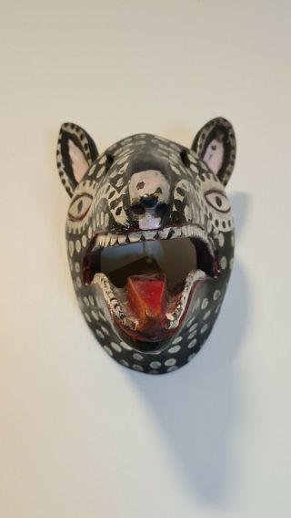 Vintage Mexican Festival Animal Mask Wood Carved Folk Art RARE Foreign Traders 5