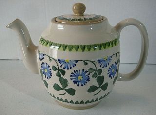 Vintage Rare Nicholas Mosse Pottery Ireland - Clover Pattern - Teapot