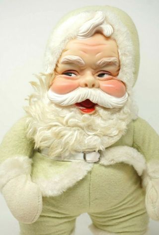 Vintage Rushton Company Rare Green Santa Claus Rubber Face 14” Stuffed Doll 2