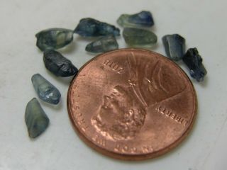 Rare Vietnam 100 Natural 10 Greenish Blue Miniature Sapphire Crystals 5 - 7mm