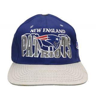 Vintage 90s England Patriots Snapback Hat Cap Bold Spellout Blockhead Rare
