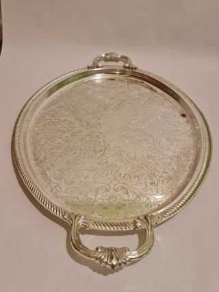 Vintage Silver Plate Serving Tray Made In England Mayell