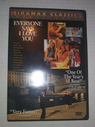 Everyone Says I Love You (dvd 1999) Woody Allen Rare Oop No Scratches