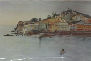 A Colour Print By Walter Tyndale 1920 La Penisola Sestri Levante 34cms By 26cms