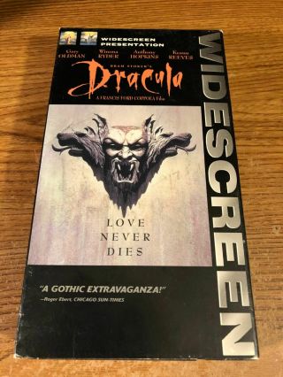 Dracula Widescreen Vhs Vcr Tape Movie Gary Oldman Winona Ryder Horror Rare