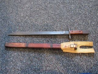 Wwii Japanese Rare Type 30 Late War Bayonet With Rare Cloth Frog Jinsen Rikugun