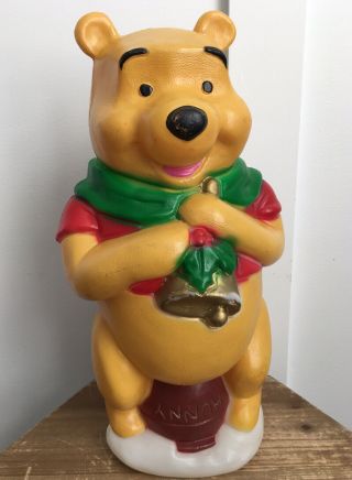 Vintage Winnie The Pooh 17” Christmas Blow Mold Light Disney Santa’s Best Rare