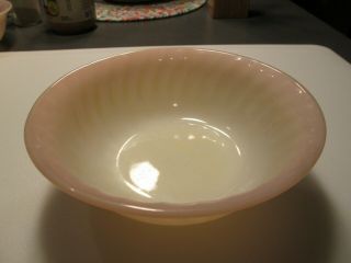 Rare Pink Swril 7 1/4 " Vegetable Bowl By Fire King - Anchor Hocking - 1950 