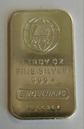 Rare Engelhard E Mc 1 Troy Ounce 999 Pure Silver Bar Pu60364